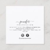 ベリーパープルピンクロゴモノグラムプロフェッショナル スクエア名刺 (裏面)