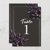 ベリーパープルブラックリリーバラフローラテーブル番号 招待状 (正面/裏面)