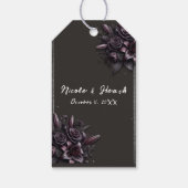 ベリーパープル&ブラックリリーバラ結婚フローラ ギフトタグ (裏面)