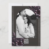 ベリーパープル&ブラックリリーバラ結婚フローラ 招待状 (裏面)