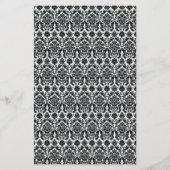 ベリーパープル、ブラック、ホワイトのダマスクのメニューカード (裏面)