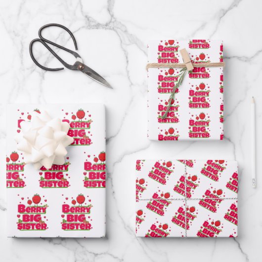 ベリービッグシスター – かわいいストロベリーパン ラッピングペーパーシート (正面)