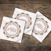 ベリーピネコーンホリデーマンダラクリスマスカスタム スタンダードカクテルナプキン