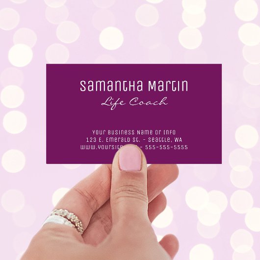 ベリーピンクの輝く星の天写真 名刺