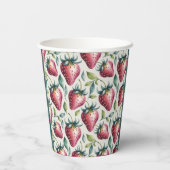 ベリーピンクグリーンストロベリーネームパーティー 紙コップ (裏面)