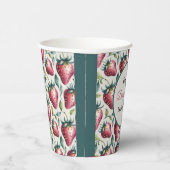 ベリーピンクグリーンストロベリーネームパーティー 紙コップ (右)