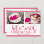 ベリーピンクハローワールドフォト誕生Stat 案内ポストカード (正面/裏面)