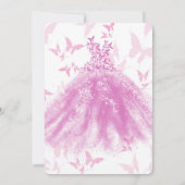 ベリーピンクバタフライダンスドレススウィート16パーティー 招待状 (裏面)