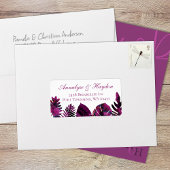 ベリーピンク熱帯葉国結婚の住所 ラベル