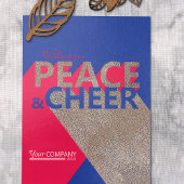 ベリーピンク、ブルー、タイポグラフィ会社休日 招待状