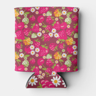 ベリーファブリック：深い赤シームレス 缶クーラー