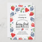 ベリーファーストストロベリーとブルーベリー 招待状 (正面)