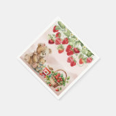 ベリーファーストストロベリーアンドベア誕生日 スタンダードカクテルナプキン (角)