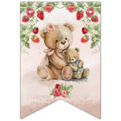 ベリーファーストストロベリーアンドベア誕生日 バンティングフラッグ (第1の旗)