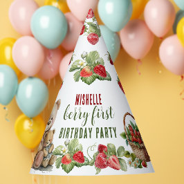 ベリーファーストストロベリーアンドベア誕生日 パーティーハット
