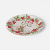 ベリーファーストストロベリーアンドベア誕生日 ペーパープレート (アングル)