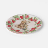 ベリーファーストストロベリーアンドベア誕生日 ペーパープレート (アングル)