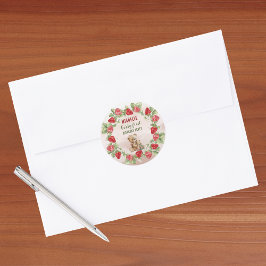 ベリーファーストストロベリーアンドベア誕生日 ラウンドシール