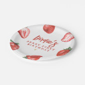 ベリーファーストストロベリーガールファースト誕生日パーティー ペーパープレート (アングル)