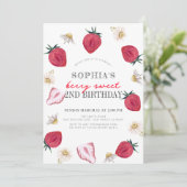 ベリーファーストストロベリーガールフローラ誕生日 招待状 (スタンド正面)