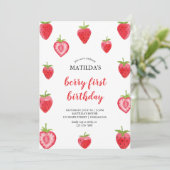 ベリーファーストストロベリーガール誕生日招待状 招待状 (スタンド正面)
