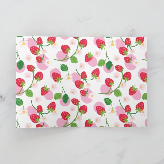 ベリーファーストストロベリーガール1stバースデーフォト 招待状 (内部)