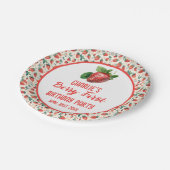 ベリーファーストストロベリーガール1st誕生日パーティー ペーパープレート (アングル)