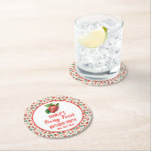 ベリーファーストストロベリーガール1st誕生日パーティー ラウンドペーパーコースター (インサイチュ)