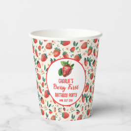 ベリーファーストストロベリーガール1st誕生日パーティー 紙コップ