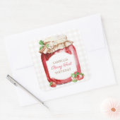 ベリーファーストストロベリージャム1st誕生日パーティー スクエアシール (封筒)