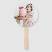 ベリーファーストストロベリーピンク誕生日パーティーの写真 ハンドファン (裏面)