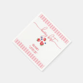 ベリーファーストストロベリーレッドガール1st誕生日パーティー スタンダードカクテルナプキン (角)