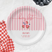 ベリーファーストストロベリーレッドガール1st誕生日パーティー ペーパープレート