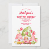 ベリーファーストストロベリー格言誕生日 招待状 (正面)