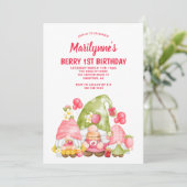 ベリーファーストストロベリー格言誕生日 招待状 (スタンド正面)