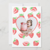 ベリーファーストストロベリー誕生日フォト招待状 招待状 (裏面)