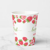 ベリーファーストストロベリー1歳の誕生日パーソナライズされた 紙コップ (左)