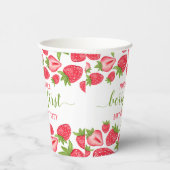ベリーファーストストロベリー1歳の誕生日パーソナライズされた 紙コップ (右)