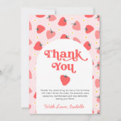 ベリーファーストストロベリー1st誕生日サンキューカード 招待状 (正面)