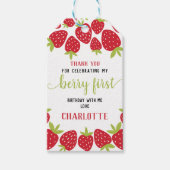 ベリーファーストストロベリー1st誕生日パーティーカスタム ギフトタグ (正面)