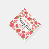 ベリーファーストストロベリー1st誕生日パーティーカスタム スタンダードカクテルナプキン (角)