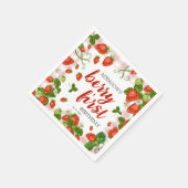 ベリーファーストストロベリー1st誕生日パーティーカスタム スタンダードカクテルナプキン (角)