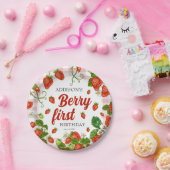 ベリーファーストストロベリー1st誕生日パーティーカスタム ペーパープレート (パーティー)