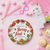 ベリーファーストストロベリー1st誕生日パーティーカスタム ペーパープレート (パーティー)