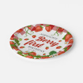 ベリーファーストストロベリー1st誕生日パーティーカスタム ペーパープレート (アングル)