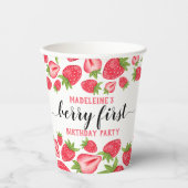 ベリーファーストストロベリー1st誕生日パーティーカスタム 紙コップ (正面)