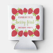 ベリーファーストストロベリー1st誕生日パーティーカスタム 缶クーラー (裏面)
