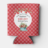 ベリーファーストストロベリー1st誕生日パーティーカスタム 缶クーラー (正面)