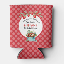 ベリーファーストストロベリー1st誕生日パーティーカスタム 缶クーラー