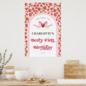 ベリーファーストストロベリー1st誕生日24x36へようこそ ポスター (キッチン)